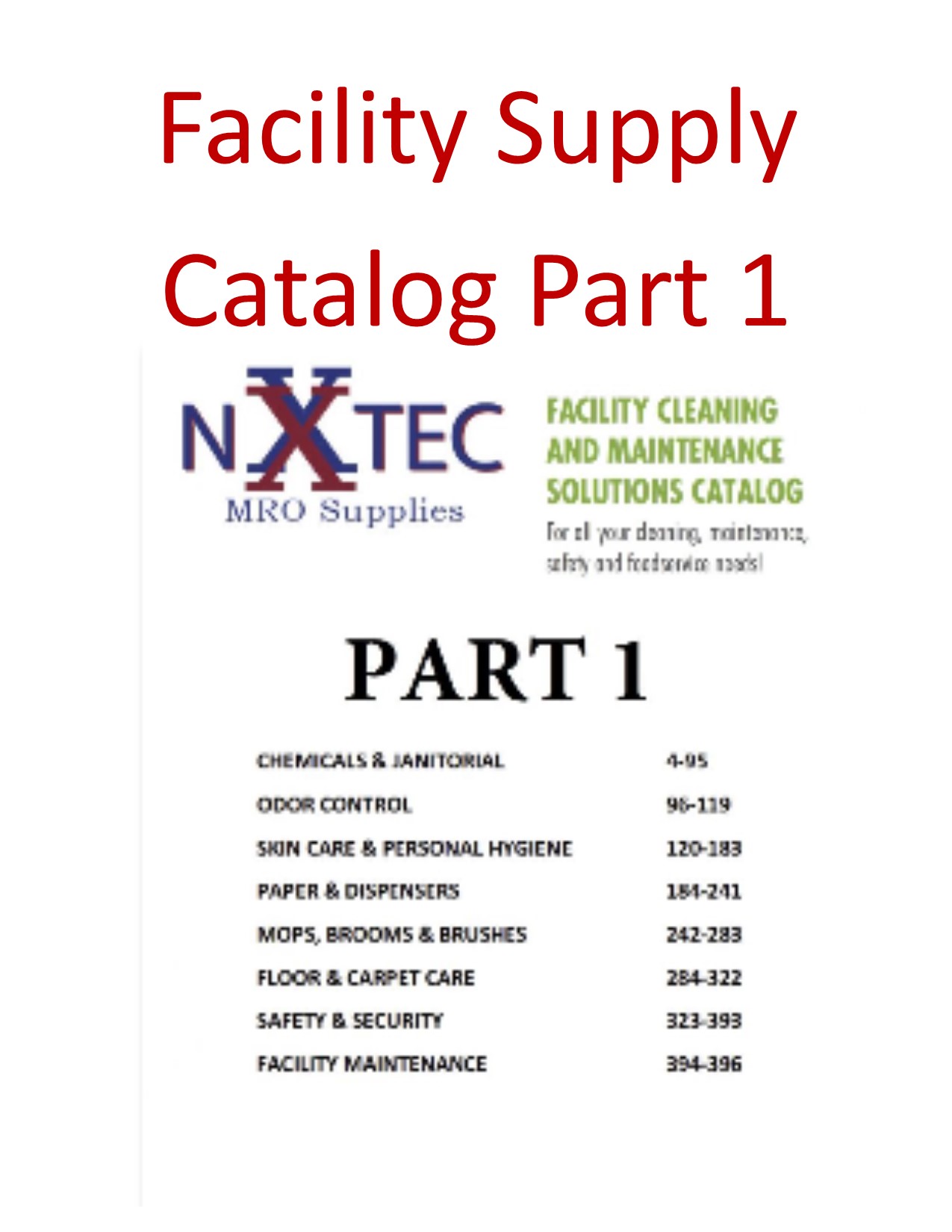 Facility Supply Catalog Part 1