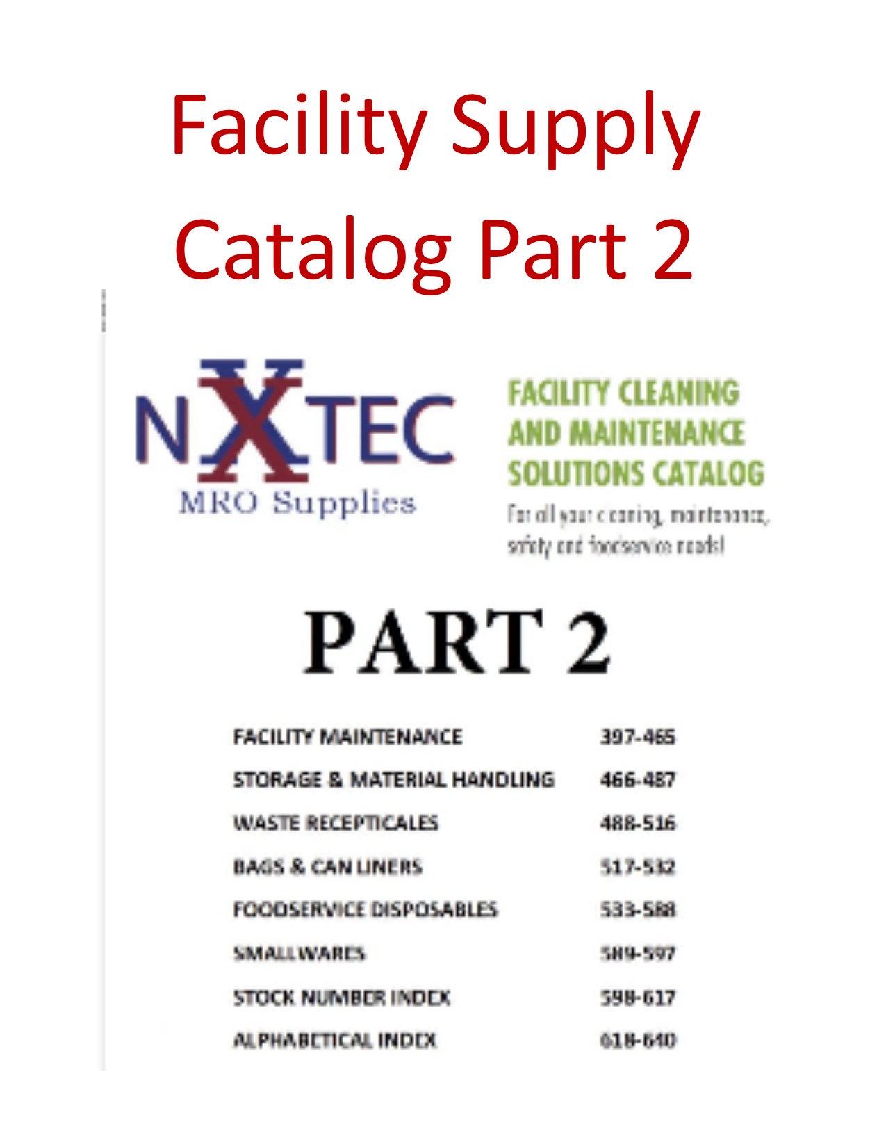 Facility Supply Catalog Part 2